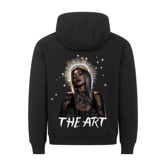 Bless the art - Backprint Hoodie Hoodie  S Schwarz  Tattoo Fashion von inked-mafia.de. Dieses Teil gehört in jeden Kleiderschrank eines inked-rebels! Finde ideale Geschenke für Tätowierte, Tattoofans oder Tätowierer.