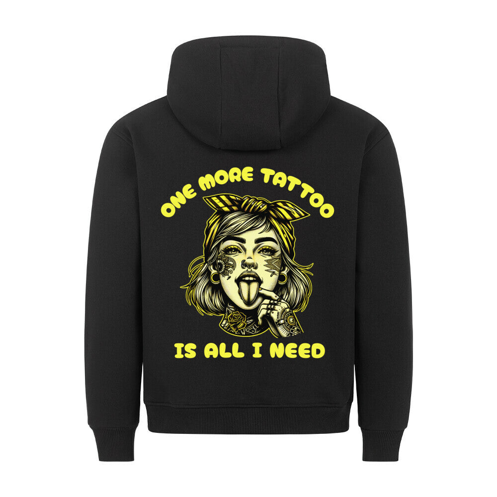 One more tattoo - Backprint Hoodie Hoodie  S Schwarz  Tattoo Fashion von inked-mafia.de. Dieses Teil gehört in jeden Kleiderschrank eines inked-rebels! Finde ideale Geschenke für Tätowierte, Tattoofans oder Tätowierer.