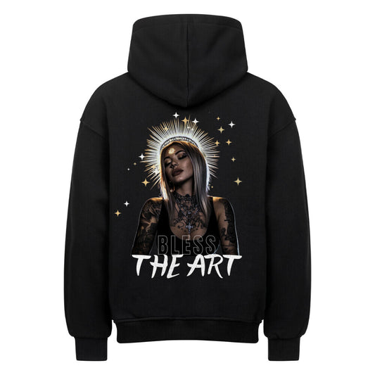 Bless the art - Heavy Oversized Backprint Hoodie Hoodie  XS Schwarz  Tattoo Fashion von inked-mafia.de. Dieses Teil gehört in jeden Kleiderschrank eines inked-rebels! Finde ideale Geschenke für Tätowierte, Tattoofans oder Tätowierer.