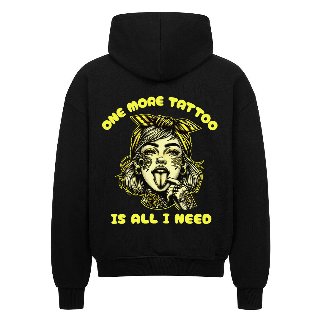 One more tattoo - Heavy Oversized Backprint Zipper Hoodie  S Schwarz  Tattoo Fashion von inked-mafia.de. Dieses Teil gehört in jeden Kleiderschrank eines inked-rebels! Finde ideale Geschenke für Tätowierte, Tattoofans oder Tätowierer.