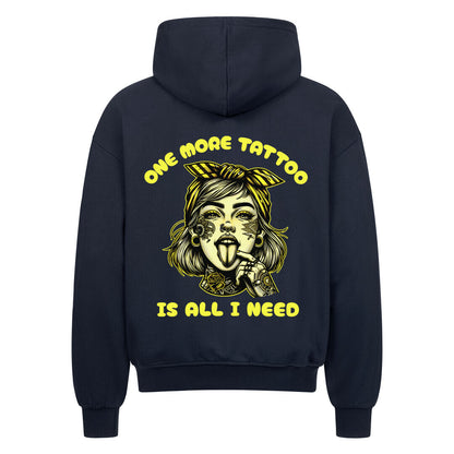 One more tattoo - Heavy Oversized Backprint Zipper Hoodie  S Navy Blue  Tattoo Fashion von inked-mafia.de. Dieses Teil gehört in jeden Kleiderschrank eines inked-rebels! Finde ideale Geschenke für Tätowierte, Tattoofans oder Tätowierer.