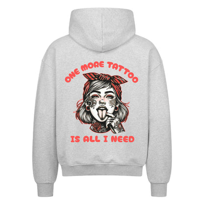 One more tattoo - Heavy Oversized Backprint Zipper Hoodie  S Grau  Tattoo Fashion von inked-mafia.de. Dieses Teil gehört in jeden Kleiderschrank eines inked-rebels! Finde ideale Geschenke für Tätowierte, Tattoofans oder Tätowierer.