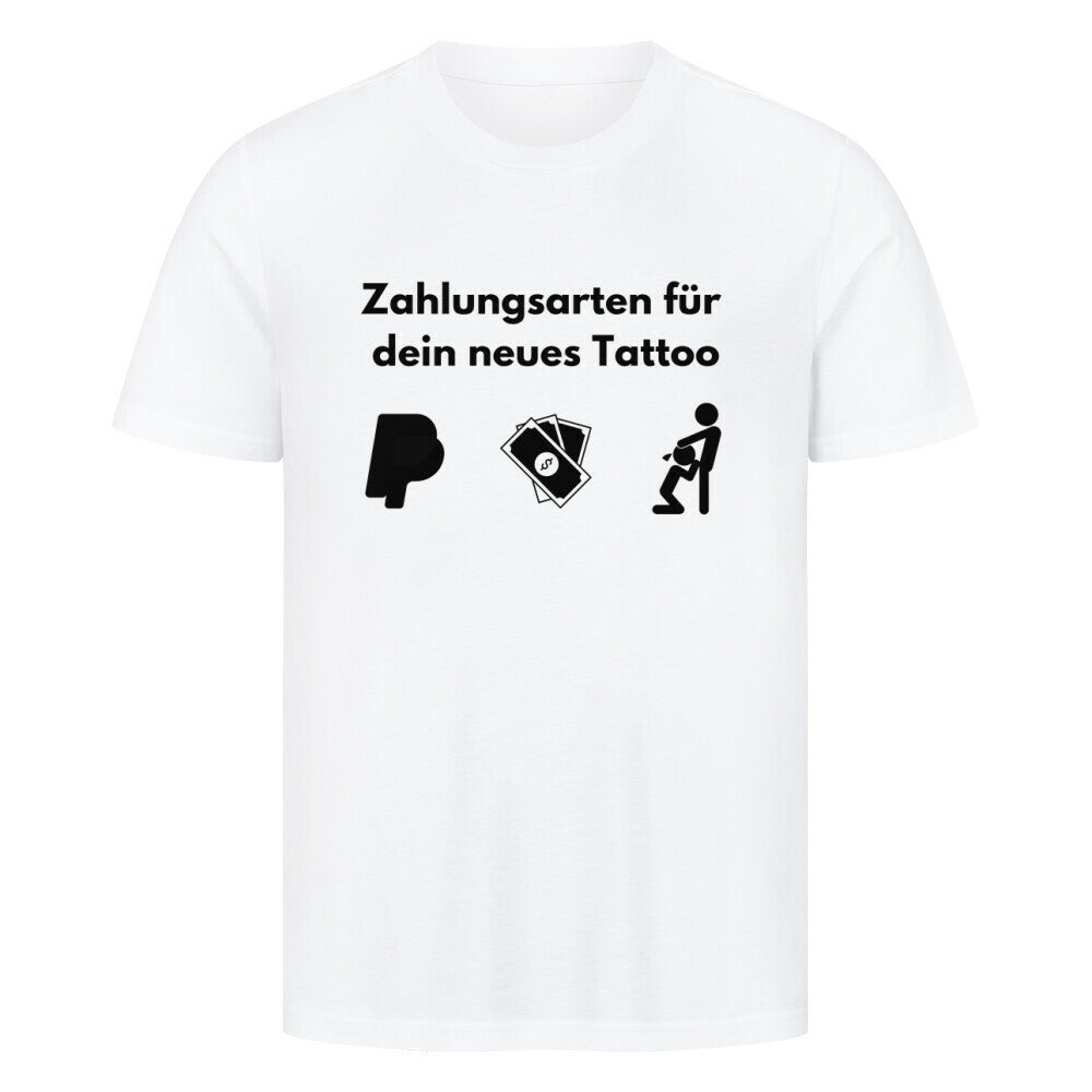 Zahlungsarten - Premium Shirt T-Shirt  S Weiß  Tattoo Fashion von inked-mafia.de. Dieses Teil gehört in jeden Kleiderschrank eines inked-rebels! Finde ideale Geschenke für Tätowierte, Tattoofans oder Tätowierer.