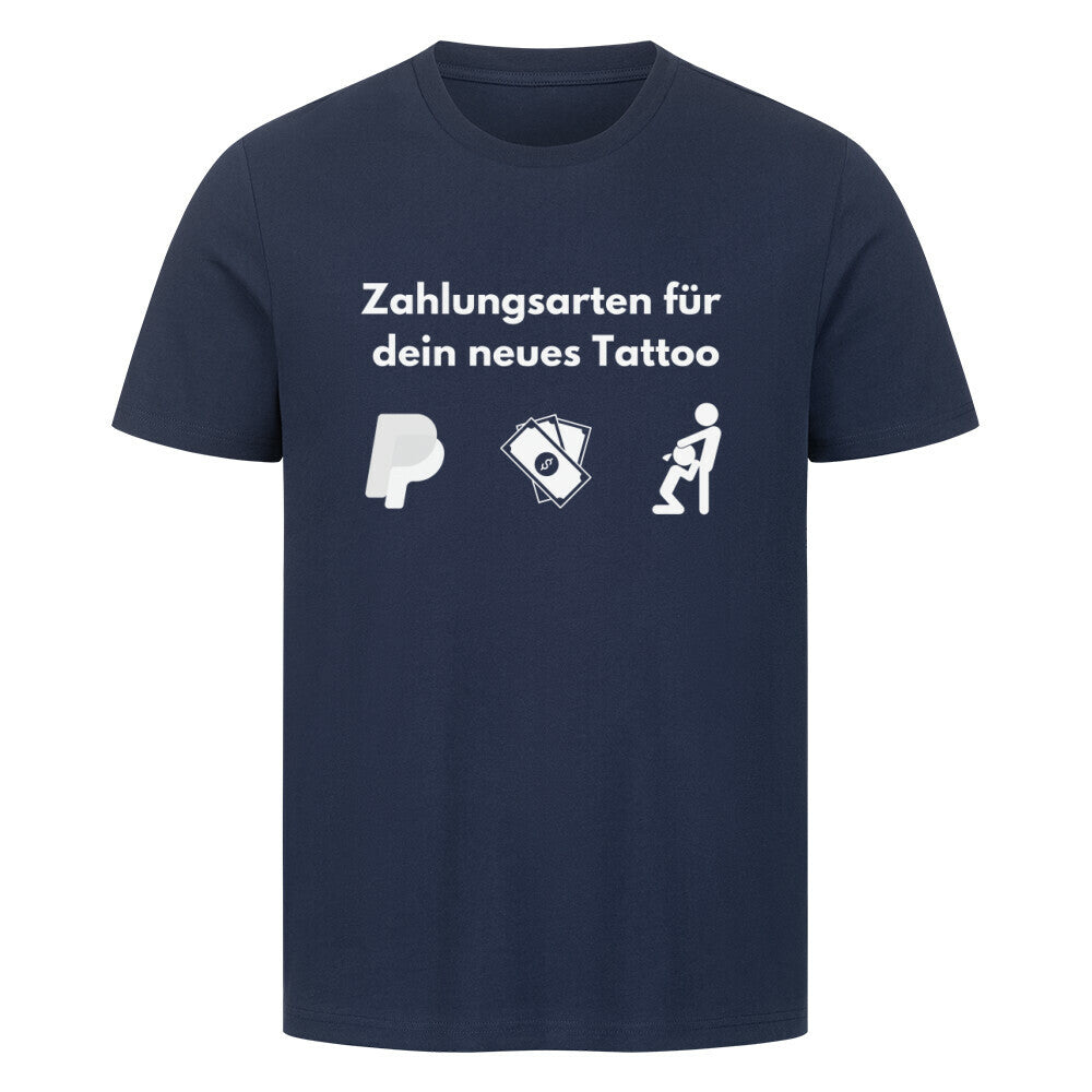 Zahlungsarten - Premium Shirt T-Shirt  S Navy Blue  Tattoo Fashion von inked-mafia.de. Dieses Teil gehört in jeden Kleiderschrank eines inked-rebels! Finde ideale Geschenke für Tätowierte, Tattoofans oder Tätowierer.