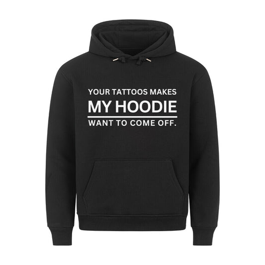 Come off - Hoodie Hoodie  S Schwarz  Tattoo Fashion von inked-mafia.de. Dieses Teil gehört in jeden Kleiderschrank eines inked-rebels! Finde ideale Geschenke für Tätowierte, Tattoofans oder Tätowierer.