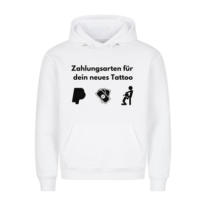 Zahlungsarten - Hoodie Hoodie  S Weiß  Tattoo Fashion von inked-mafia.de. Dieses Teil gehört in jeden Kleiderschrank eines inked-rebels! Finde ideale Geschenke für Tätowierte, Tattoofans oder Tätowierer.