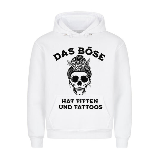 Das Böse - Hoodie Hoodie  S Weiß  Tattoo Fashion von inked-mafia.de. Dieses Teil gehört in jeden Kleiderschrank eines inked-rebels! Finde ideale Geschenke für Tätowierte, Tattoofans oder Tätowierer.