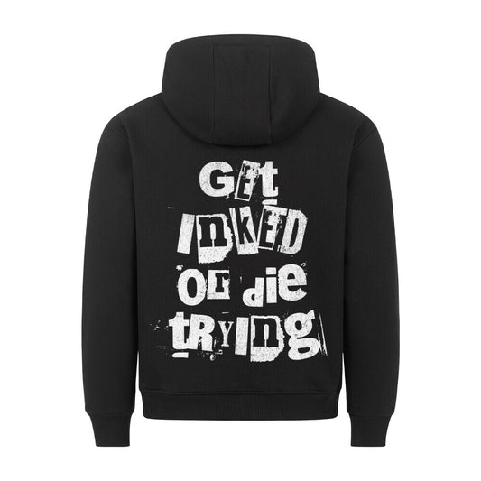 Get inked - Backprint Hoodie Hoodie  S Schwarz  Tattoo Fashion von inked-mafia.de. Dieses Teil gehört in jeden Kleiderschrank eines inked-rebels! Finde ideale Geschenke für Tätowierte, Tattoofans oder Tätowierer.