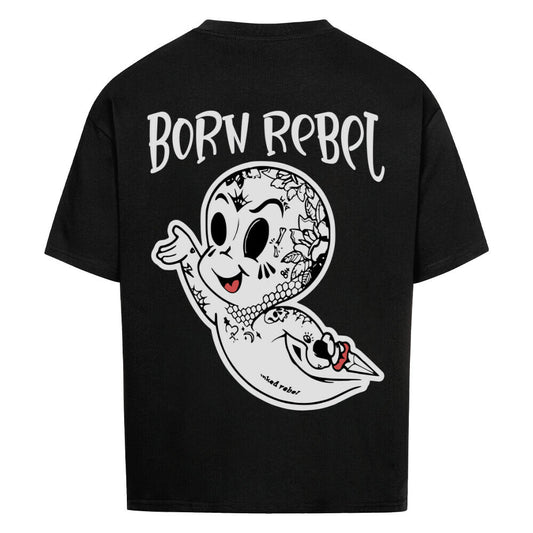 Born Rebel - Heavy Oversized Backprint Shirt T-Shirt  XS Schwarz  Tattoo Fashion von inked-mafia.de. Dieses Teil gehört in jeden Kleiderschrank eines inked-rebels! Finde ideale Geschenke für Tätowierte, Tattoofans oder Tätowierer.