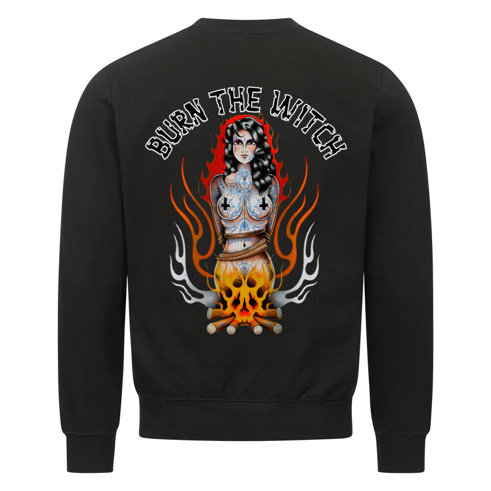 Burn the witch - Backprint Sweatshirt Sweatshirt  S Schwarz  Tattoo Fashion von inked-mafia.de. Dieses Teil gehört in jeden Kleiderschrank eines inked-rebels! Finde ideale Geschenke für Tätowierte, Tattoofans oder Tätowierer.