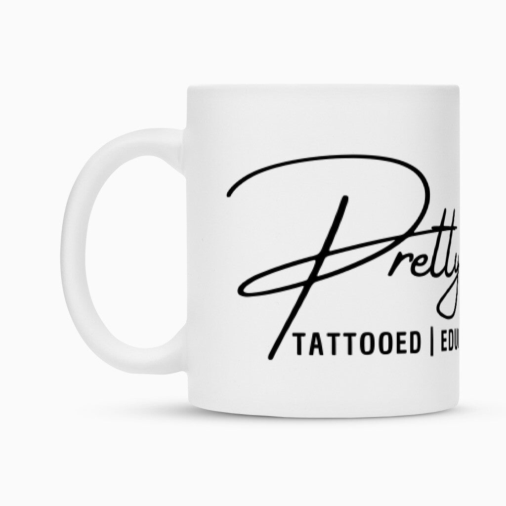 Pretty Inked - Tasse Mug  300ml Weiß  Tattoo Fashion von inked-mafia.de. Dieses Teil gehört in jeden Kleiderschrank eines inked-rebels! Finde ideale Geschenke für Tätowierte, Tattoofans oder Tätowierer.