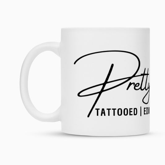 Pretty Inked - Tasse Mug  300ml Weiß  Tattoo Fashion von inked-mafia.de. Dieses Teil gehört in jeden Kleiderschrank eines inked-rebels! Finde ideale Geschenke für Tätowierte, Tattoofans oder Tätowierer.