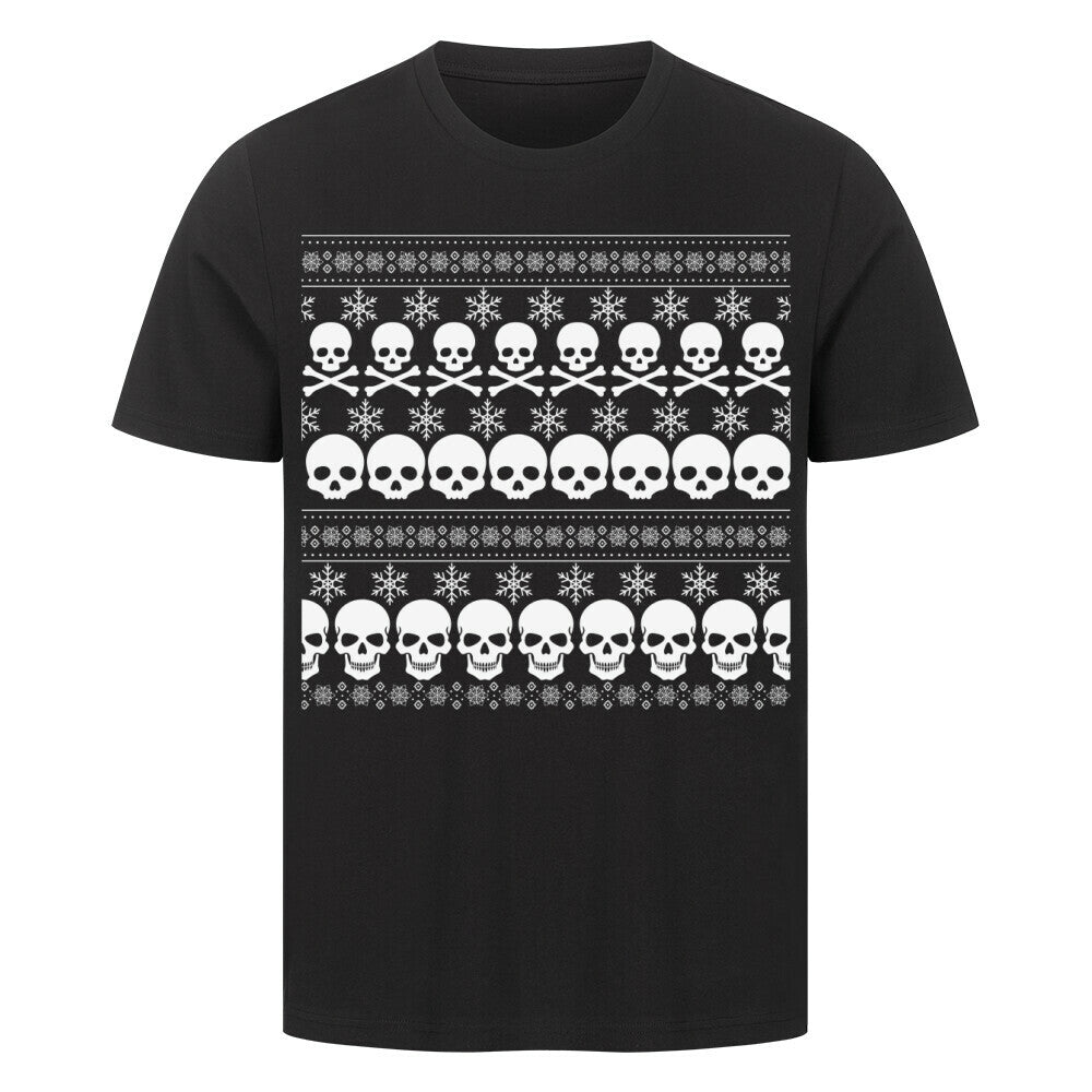 Skull - Unisex Weihnachtsshirt T-Shirt  S Schwarz  Tattoo Fashion von inked-mafia.de. Dieses Teil gehört in jeden Kleiderschrank eines inked-rebels! Finde ideale Geschenke für Tätowierte, Tattoofans oder Tätowierer.