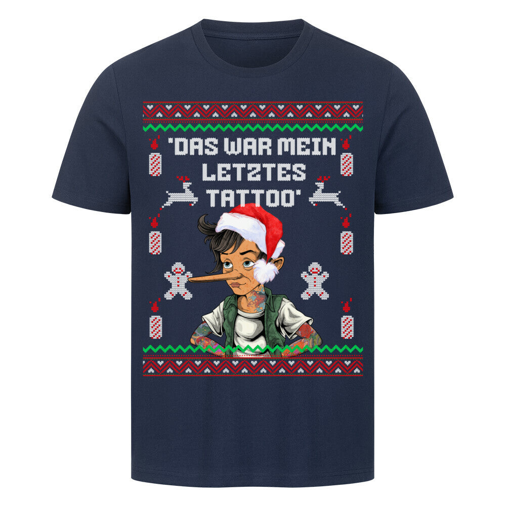 Inkocchio - Unisex Weihnachtsshirt T-Shirt  S French Navy  Tattoo Fashion von inked-mafia.de. Dieses Teil gehört in jeden Kleiderschrank eines inked-rebels! Finde ideale Geschenke für Tätowierte, Tattoofans oder Tätowierer.