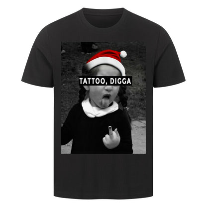 Tattoo Digga - Unisex Weihnachtsshirt T-Shirt  S Schwarz  Tattoo Fashion von inked-mafia.de. Dieses Teil gehört in jeden Kleiderschrank eines inked-rebels! Finde ideale Geschenke für Tätowierte, Tattoofans oder Tätowierer.