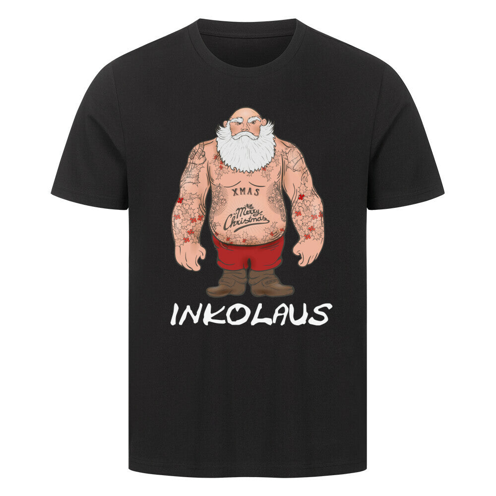 Inkolaus - Unisex Weihnachtsshirt T-Shirt  S Schwarz  Tattoo Fashion von inked-mafia.de. Dieses Teil gehört in jeden Kleiderschrank eines inked-rebels! Finde ideale Geschenke für Tätowierte, Tattoofans oder Tätowierer.