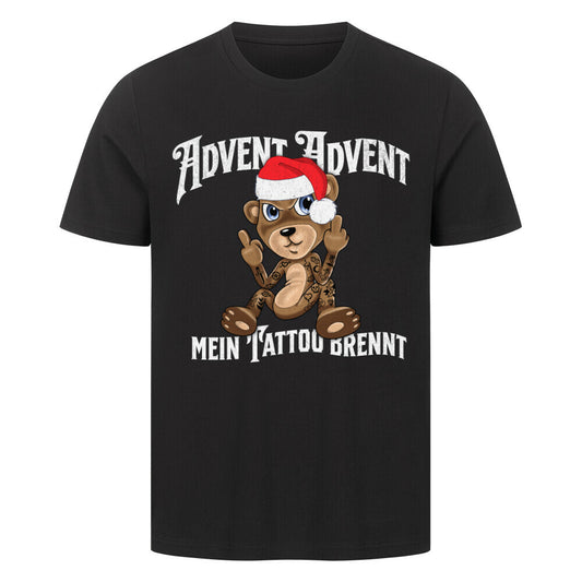 Advent Advent - Unisex Weihnachtsshirt T-Shirt  S Schwarz  Tattoo Fashion von inked-mafia.de. Dieses Teil gehört in jeden Kleiderschrank eines inked-rebels! Finde ideale Geschenke für Tätowierte, Tattoofans oder Tätowierer.