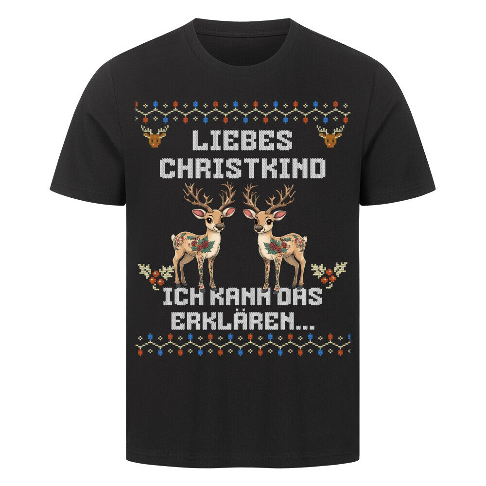 Liebes Christkind - Unisex Weihnachtsshirt T-Shirt  S Schwarz  Tattoo Fashion von inked-mafia.de. Dieses Teil gehört in jeden Kleiderschrank eines inked-rebels! Finde ideale Geschenke für Tätowierte, Tattoofans oder Tätowierer.