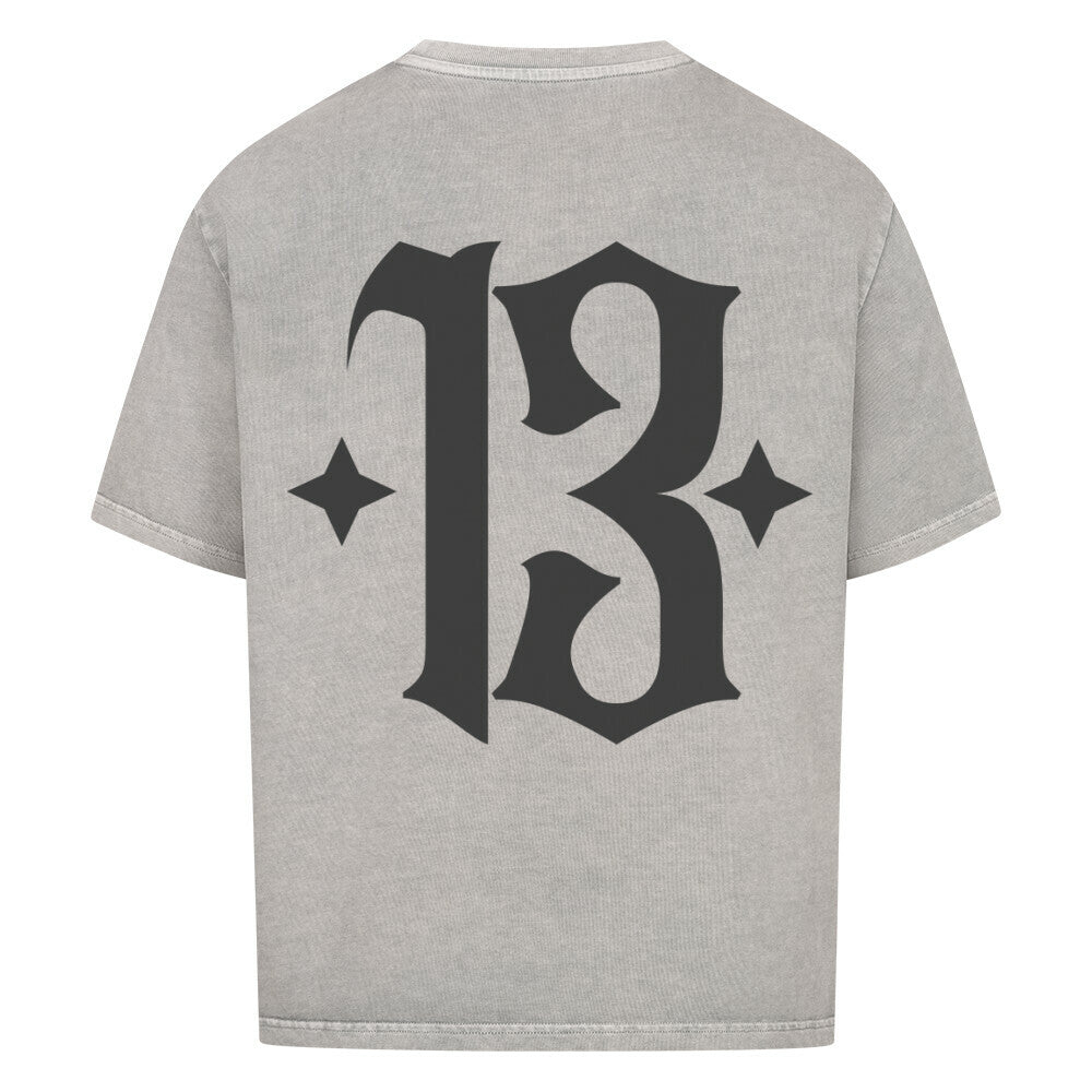 13 - Heavy Oversized Backprint Shirt T-Shirt  XS Washed Grey  Tattoo Fashion von inked-mafia.de. Dieses Teil gehört in jeden Kleiderschrank eines inked-rebels! Finde ideale Geschenke für Tätowierte, Tattoofans oder Tätowierer.