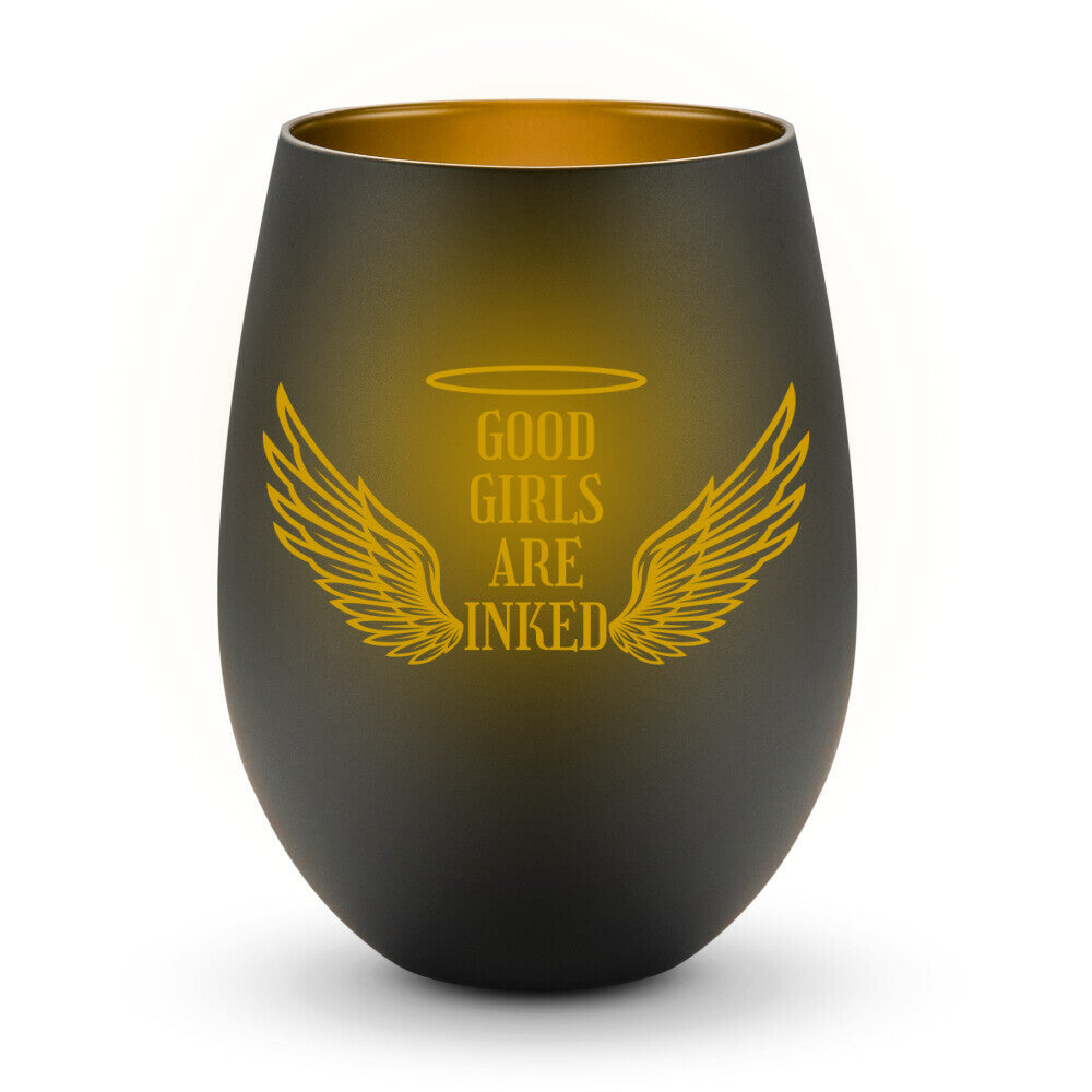 Good Girls - Windlicht LaserPng  Standard Schwarz-Gold  Tattoo Fashion von inked-mafia.de. Dieses Teil gehört in jeden Kleiderschrank eines inked-rebels! Finde ideale Geschenke für Tätowierte, Tattoofans oder Tätowierer.