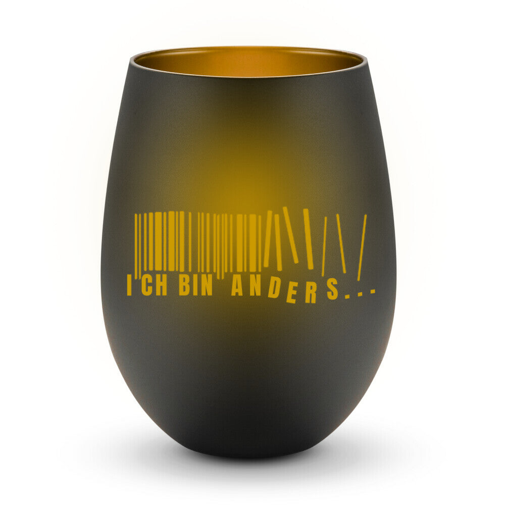 Anders - Windlicht LaserPng  Standard Schwarz-Gold  Tattoo Fashion von inked-mafia.de. Dieses Teil gehört in jeden Kleiderschrank eines inked-rebels! Finde ideale Geschenke für Tätowierte, Tattoofans oder Tätowierer.