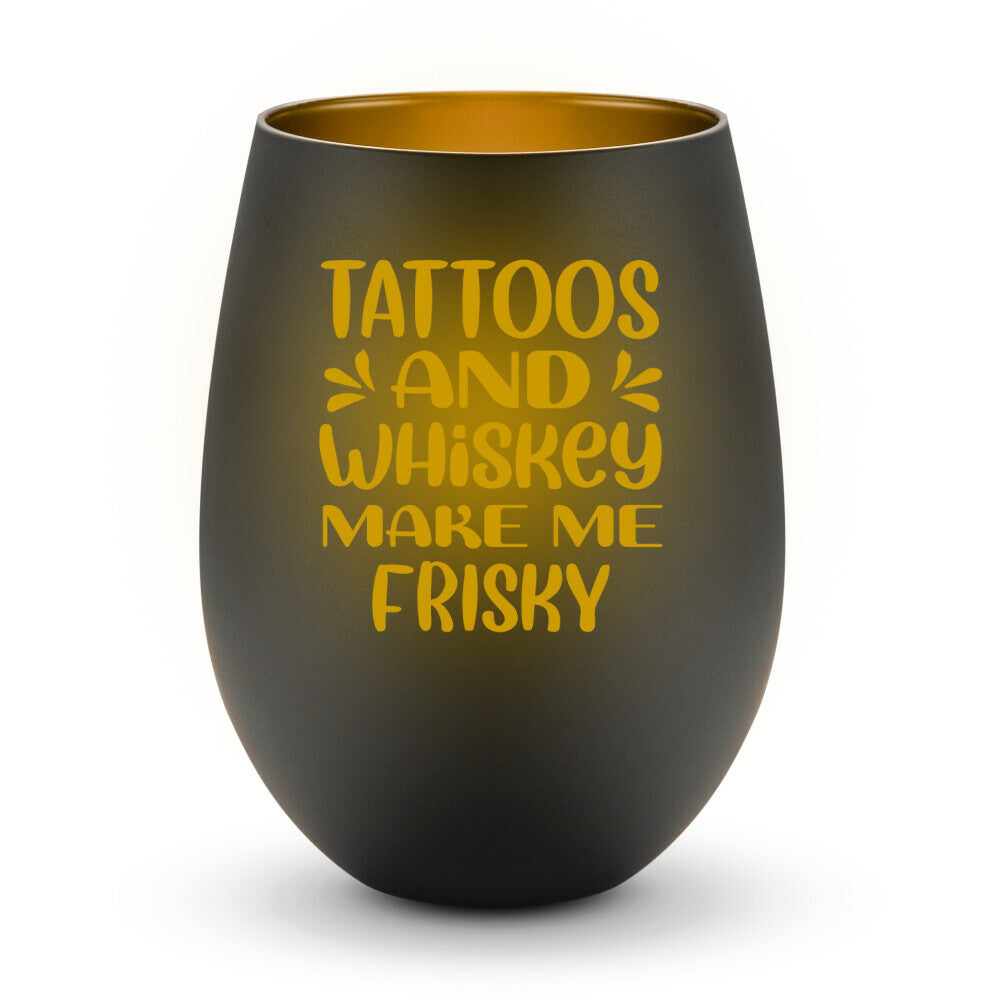 Whiskey - Windlicht LaserPng  Standard Schwarz-Gold  Tattoo Fashion von inked-mafia.de. Dieses Teil gehört in jeden Kleiderschrank eines inked-rebels! Finde ideale Geschenke für Tätowierte, Tattoofans oder Tätowierer.