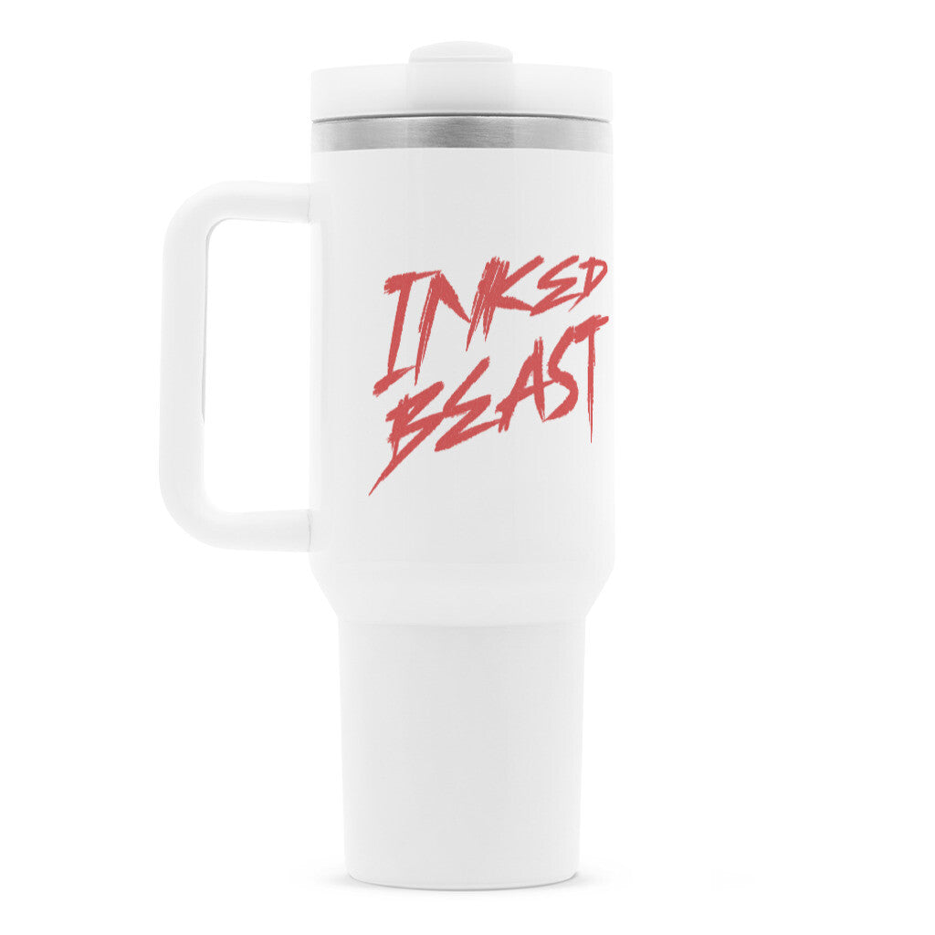 Inked Beast - Thermobecher Mug  1200ml Weiß  Tattoo Fashion von inked-mafia.de. Dieses Teil gehört in jeden Kleiderschrank eines inked-rebels! Finde ideale Geschenke für Tätowierte, Tattoofans oder Tätowierer.