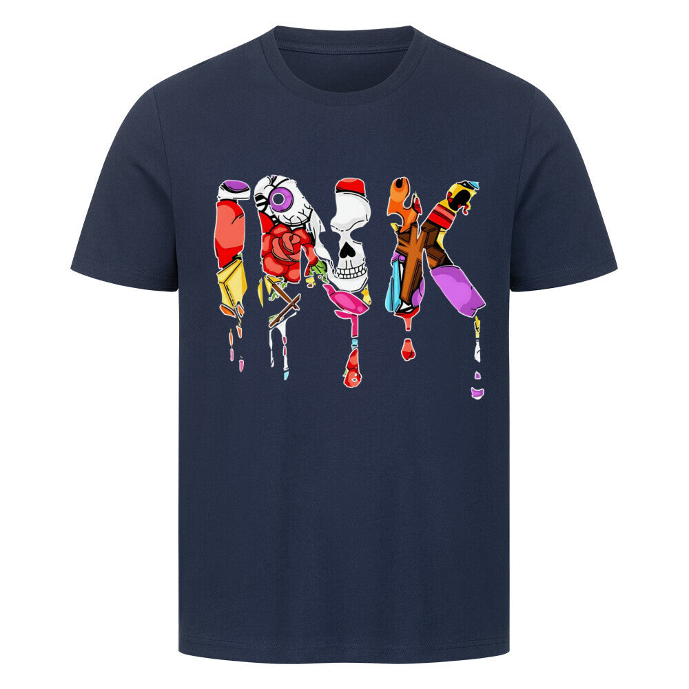 Ink - Premium Shirt T-Shirt  S Navy Blue  Tattoo Fashion von inked-mafia.de. Dieses Teil gehört in jeden Kleiderschrank eines inked-rebels! Finde ideale Geschenke für Tätowierte, Tattoofans oder Tätowierer.