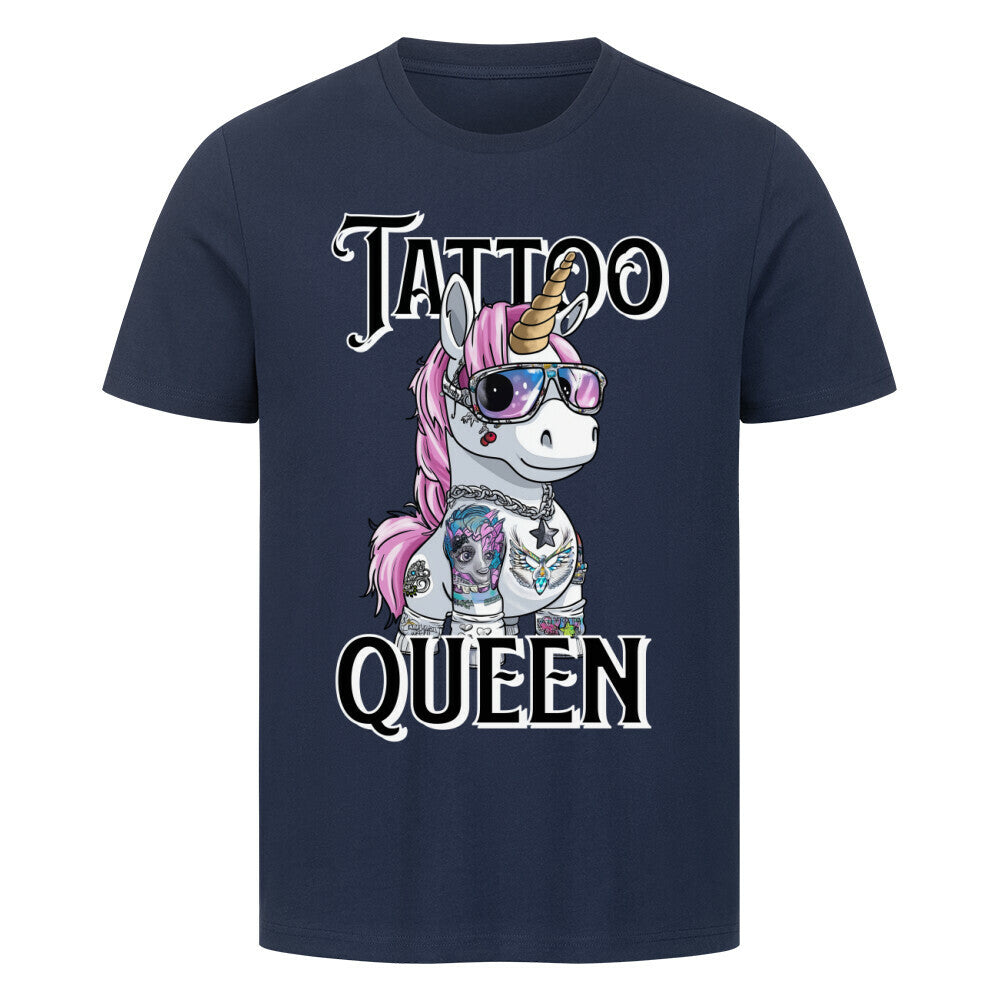 Tattoo Queen - Premium Shirt T-Shirt  S Navy Blue  Tattoo Fashion von inked-mafia.de. Dieses Teil gehört in jeden Kleiderschrank eines inked-rebels! Finde ideale Geschenke für Tätowierte, Tattoofans oder Tätowierer.