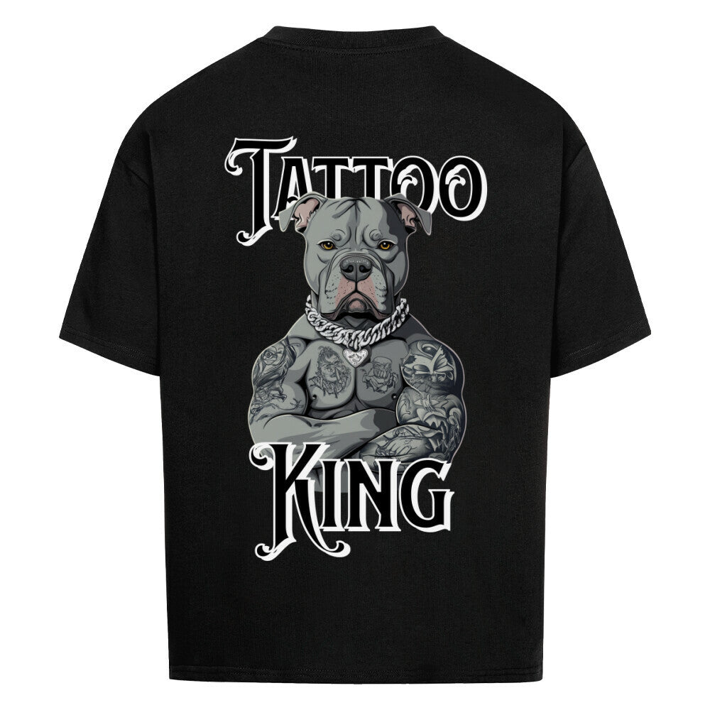 Tattoo King - Heavy Oversized Backprint Shirt T-Shirt  XS Schwarz  Tattoo Fashion von inked-mafia.de. Dieses Teil gehört in jeden Kleiderschrank eines inked-rebels! Finde ideale Geschenke für Tätowierte, Tattoofans oder Tätowierer.