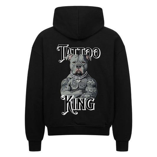 Tattoo King - Heavy Oversized Backprint Zipper Hoodie  S Schwarz  Tattoo Fashion von inked-mafia.de. Dieses Teil gehört in jeden Kleiderschrank eines inked-rebels! Finde ideale Geschenke für Tätowierte, Tattoofans oder Tätowierer.