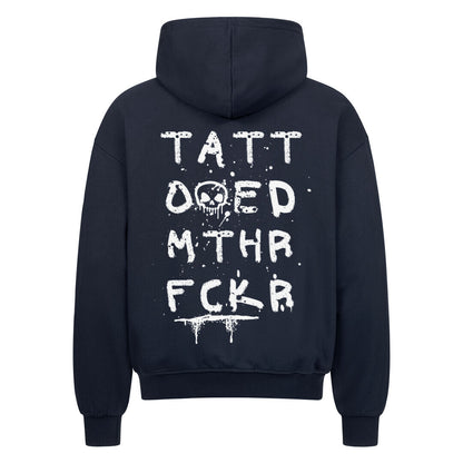 Mthrfckr - Heavy Oversized Backprint Zipper Hoodie  S Navy Blue  Tattoo Fashion von inked-mafia.de. Dieses Teil gehört in jeden Kleiderschrank eines inked-rebels! Finde ideale Geschenke für Tätowierte, Tattoofans oder Tätowierer.