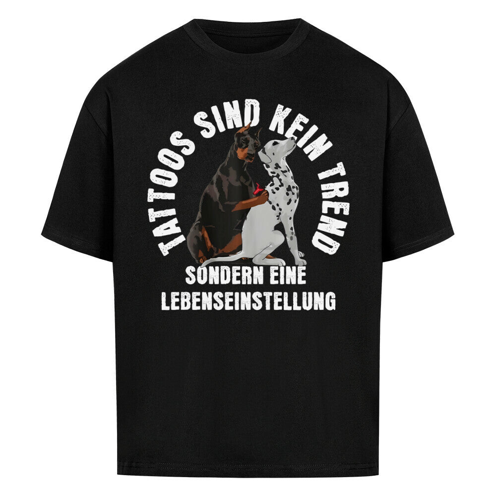 Lebenseinstellung - Heavy Oversized Shirt T-Shirt  XS Schwarz  Tattoo Fashion von inked-mafia.de. Dieses Teil gehört in jeden Kleiderschrank eines inked-rebels! Finde ideale Geschenke für Tätowierte, Tattoofans oder Tätowierer.