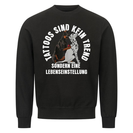 Lebenseinstellung - Sweatshirt Sweatshirt  S Schwarz  Tattoo Fashion von inked-mafia.de. Dieses Teil gehört in jeden Kleiderschrank eines inked-rebels! Finde ideale Geschenke für Tätowierte, Tattoofans oder Tätowierer.