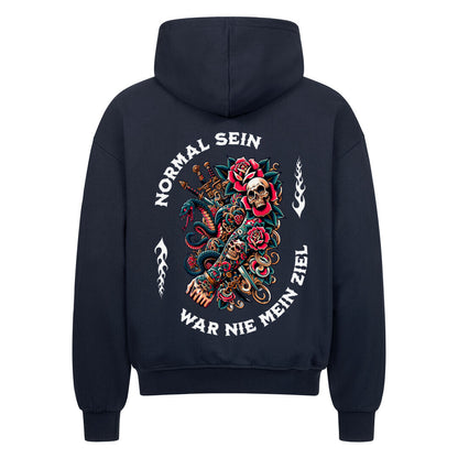 Normal - Heavy Oversized Backprint Zipper Hoodie  S Navy Blue  Tattoo Fashion von inked-mafia.de. Dieses Teil gehört in jeden Kleiderschrank eines inked-rebels! Finde ideale Geschenke für Tätowierte, Tattoofans oder Tätowierer.