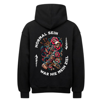 Normal - Heavy Oversized Backprint Hoodie Hoodie  XS Schwarz  Tattoo Fashion von inked-mafia.de. Dieses Teil gehört in jeden Kleiderschrank eines inked-rebels! Finde ideale Geschenke für Tätowierte, Tattoofans oder Tätowierer.