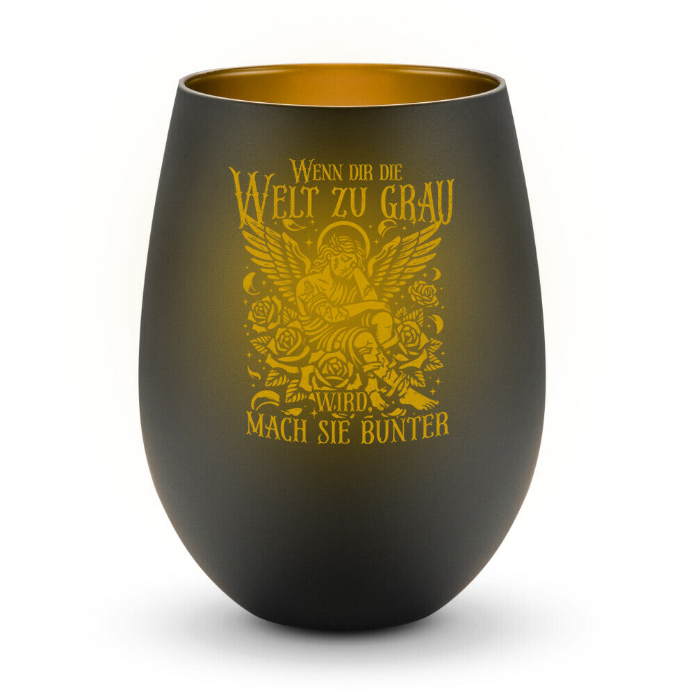 Bunter - Windlicht LaserPng  Standard Schwarz-Gold  Tattoo Fashion von inked-mafia.de. Dieses Teil gehört in jeden Kleiderschrank eines inked-rebels! Finde ideale Geschenke für Tätowierte, Tattoofans oder Tätowierer.