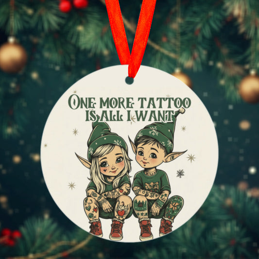 One more tattoo - Christbaumschmuck Mug  Onesize Beige  Tattoo Fashion von inked-mafia.de. Dieses Teil gehört in jeden Kleiderschrank eines inked-rebels! Finde ideale Geschenke für Tätowierte, Tattoofans oder Tätowierer.