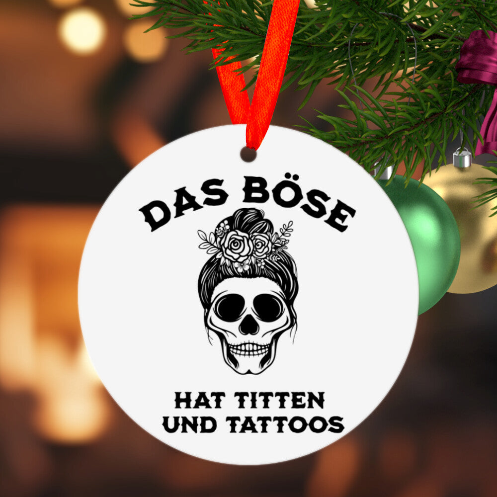 Das Böse - Christbaumschmuck Mug     Tattoo Fashion von inked-mafia.de. Dieses Teil gehört in jeden Kleiderschrank eines inked-rebels! Finde ideale Geschenke für Tätowierte, Tattoofans oder Tätowierer.