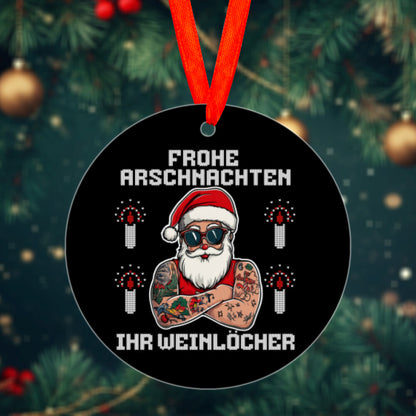 Frohe Arschnachten - Christbaumschmuck Mug  Onesize Schwarz  Tattoo Fashion von inked-mafia.de. Dieses Teil gehört in jeden Kleiderschrank eines inked-rebels! Finde ideale Geschenke für Tätowierte, Tattoofans oder Tätowierer.