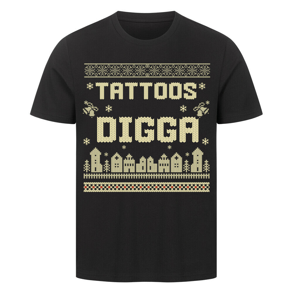 Tattoos Digga - Unisex Weihnachtsshirt T-Shirt S Schwarz Tattoo Fashion von inked-mafia.de. Dieses Teil gehört in jeden Kleiderschrank eines inked-rebels! Finde ideale Geschenke für Tätowierte, Tattoofans oder Tätowierer.