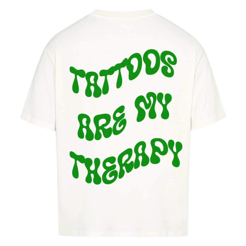 Therapy - Heavy Oversized Backprint Shirt T-Shirt XS Weiß Tattoo Fashion von inked-mafia.de. Dieses Teil gehört in jeden Kleiderschrank eines inked-rebels! Finde ideale Geschenke für Tätowierte, Tattoofans oder Tätowierer.