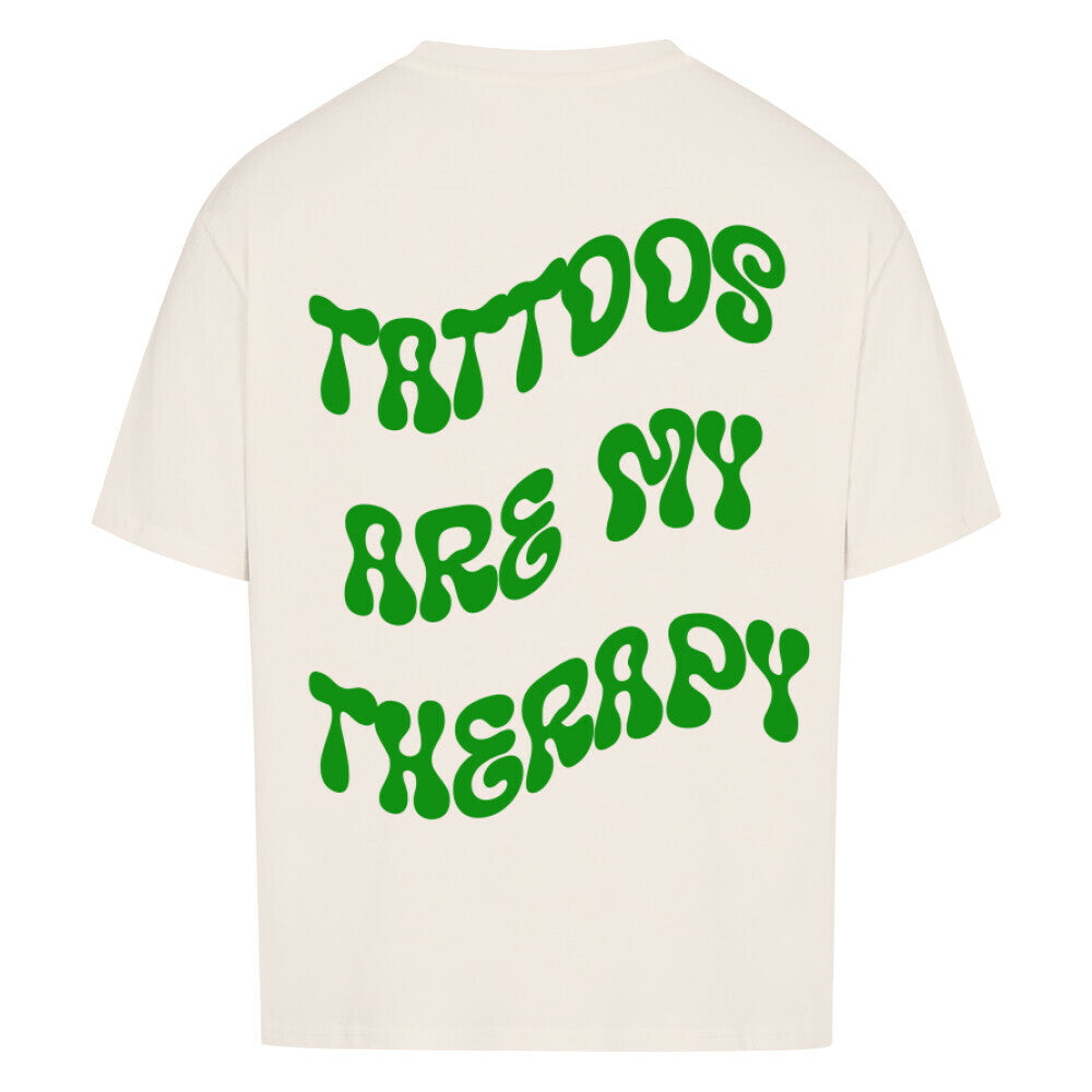 Therapy - Heavy Oversized Backprint Shirt T-Shirt XS Beige Tattoo Fashion von inked-mafia.de. Dieses Teil gehört in jeden Kleiderschrank eines inked-rebels! Finde ideale Geschenke für Tätowierte, Tattoofans oder Tätowierer.