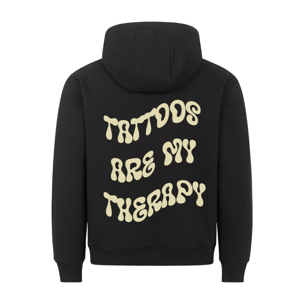 Therapy - Backprint Hoodie Hoodie S Schwarz Tattoo Fashion von inked-mafia.de. Dieses Teil gehört in jeden Kleiderschrank eines inked-rebels! Finde ideale Geschenke für Tätowierte, Tattoofans oder Tätowierer.