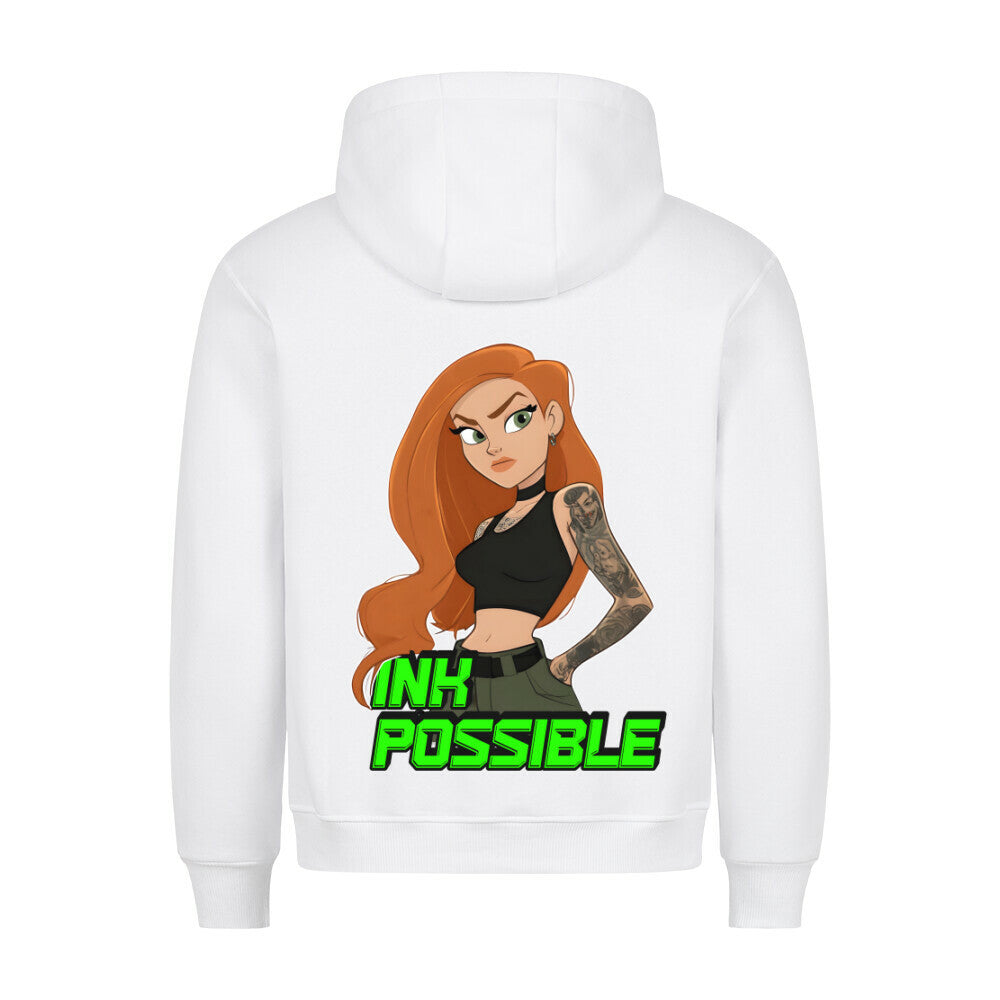 Ink Possible - Backprint Hoodie Hoodie S Weiß Tattoo Fashion von inked-mafia.de. Dieses Teil gehört in jeden Kleiderschrank eines inked-rebels! Finde ideale Geschenke für Tätowierte, Tattoofans oder Tätowierer.