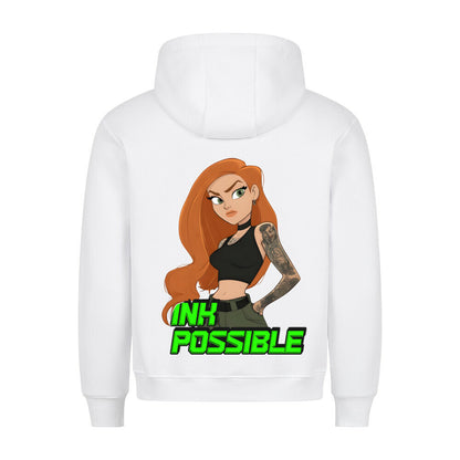 Ink Possible - Backprint Hoodie Hoodie S Weiß Tattoo Fashion von inked-mafia.de. Dieses Teil gehört in jeden Kleiderschrank eines inked-rebels! Finde ideale Geschenke für Tätowierte, Tattoofans oder Tätowierer.