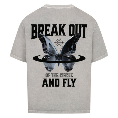 Fly - Heavy Oversized Backprint Shirt T-Shirt XS Washed Grey Tattoo Fashion von inked-mafia.de. Dieses Teil gehört in jeden Kleiderschrank eines inked-rebels! Finde ideale Geschenke für Tätowierte, Tattoofans oder Tätowierer.