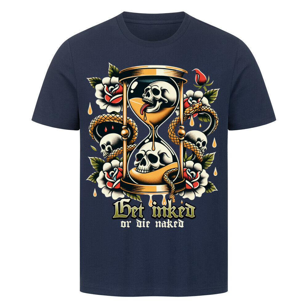 Get inked - Premium Shirt T-Shirt S Navy Blue Tattoo Fashion von inked-mafia.de. Dieses Teil gehört in jeden Kleiderschrank eines inked-rebels! Finde ideale Geschenke für Tätowierte, Tattoofans oder Tätowierer.