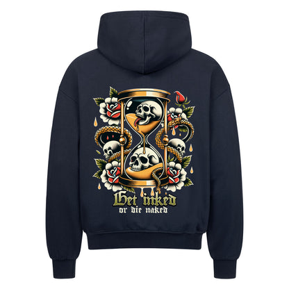 Get inked - Heavy Oversized Backprint Zipper Hoodie S Navy Blue Tattoo Fashion von inked-mafia.de. Dieses Teil gehört in jeden Kleiderschrank eines inked-rebels! Finde ideale Geschenke für Tätowierte, Tattoofans oder Tätowierer.