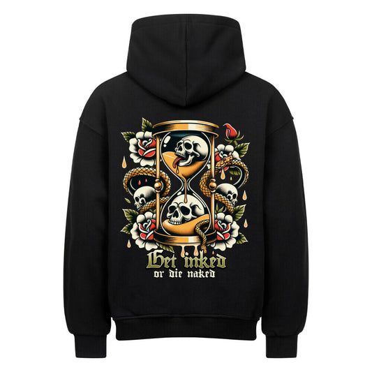 Get inked - Heavy Oversized Backprint Hoodie Hoodie XS Schwarz Tattoo Fashion von inked-mafia.de. Dieses Teil gehört in jeden Kleiderschrank eines inked-rebels! Finde ideale Geschenke für Tätowierte, Tattoofans oder Tätowierer.